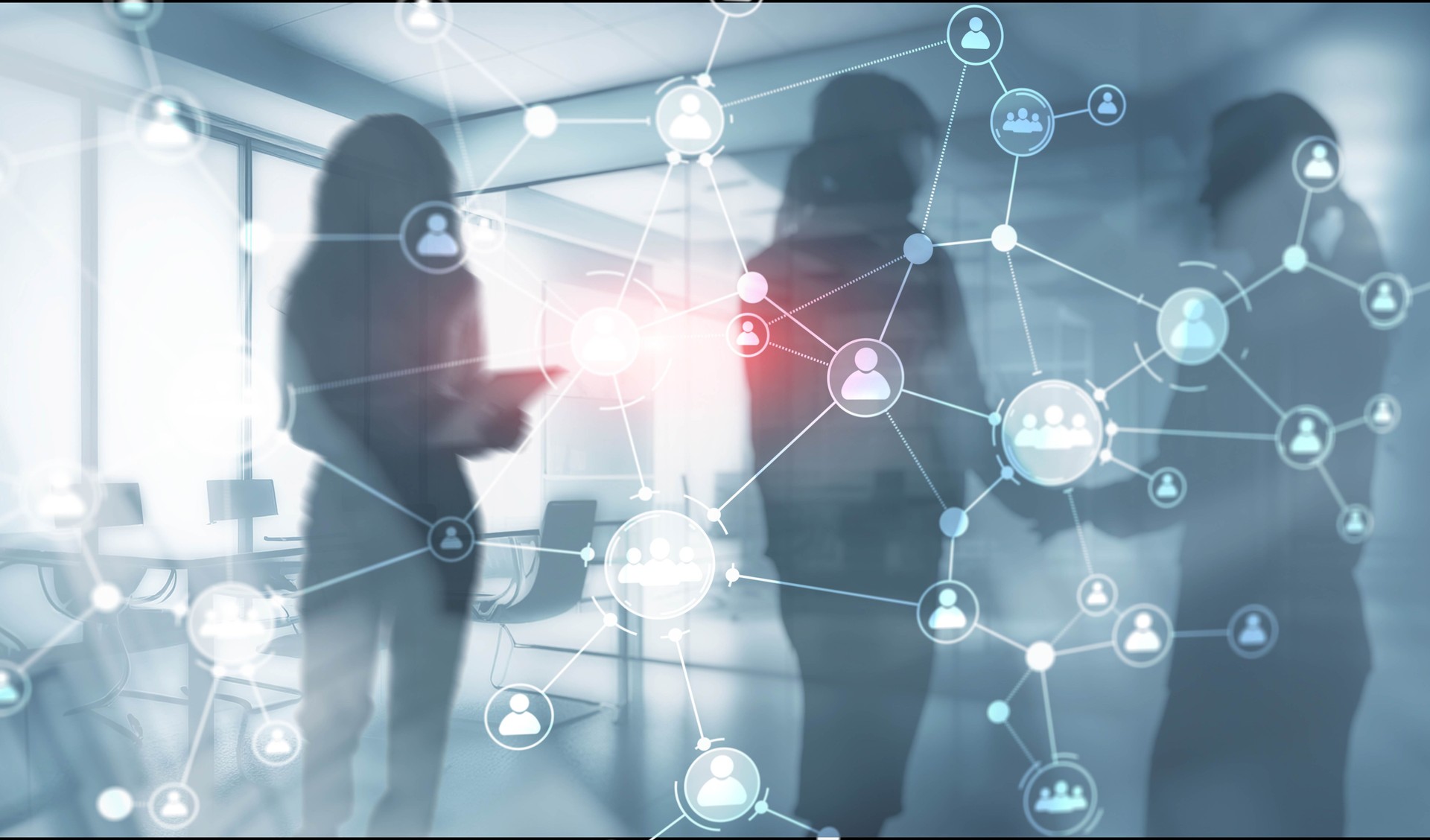 People network connection. Network work connections concept